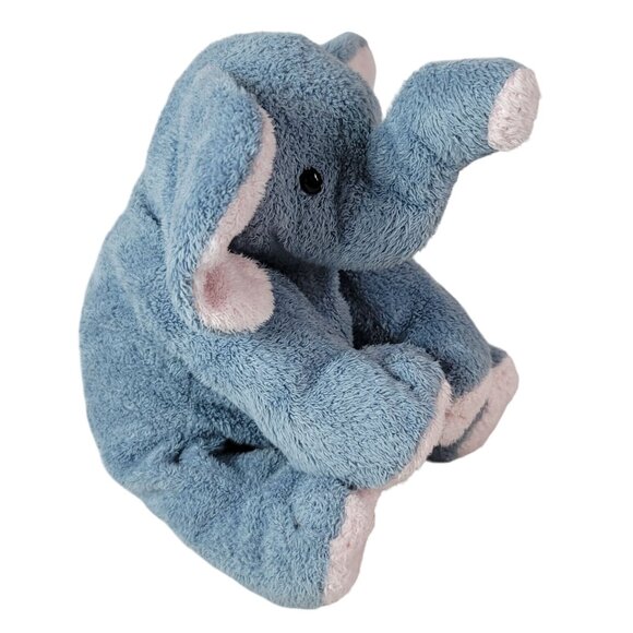 VTG Ty Pluffies Winks Elephant Plush Gray 10" Stitched Eyes Pink Ears Flop 2002 - Picture 3 of 12